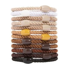 L. Erickson Brown Narrow Grab Go Ponytail Holders, 12 Pack, Camelback