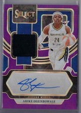 2021-22 Panini WNBA Select Arike Ogunbowale Auto Patch Dallas Wings Purple /99