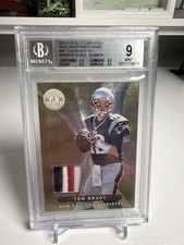 Tom Brady 2012 Certified Gold 3 CLR Game Worn Jersey Patch SP /15 BGS 9 Mint