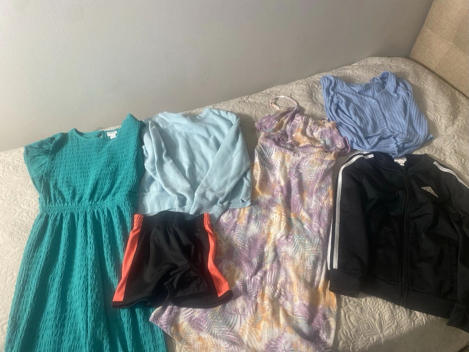 Girls' Spring Summer Clothing Bundle Dresses, Skirts, Rompers, Size 7-8