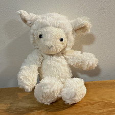 Jellycat White squiggle Lamb Plush Soft Toy Small 15-35cm Farm Animal Washable