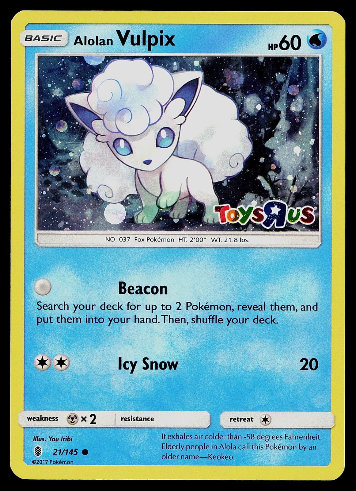 Pokemon Card - Alolan Vulpix Guardians Rising 21/145 Toys R Us Promo