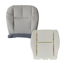 Driver Side Bottom Replacement Leather Seat Cover  Foam Cushion Gray Compati...