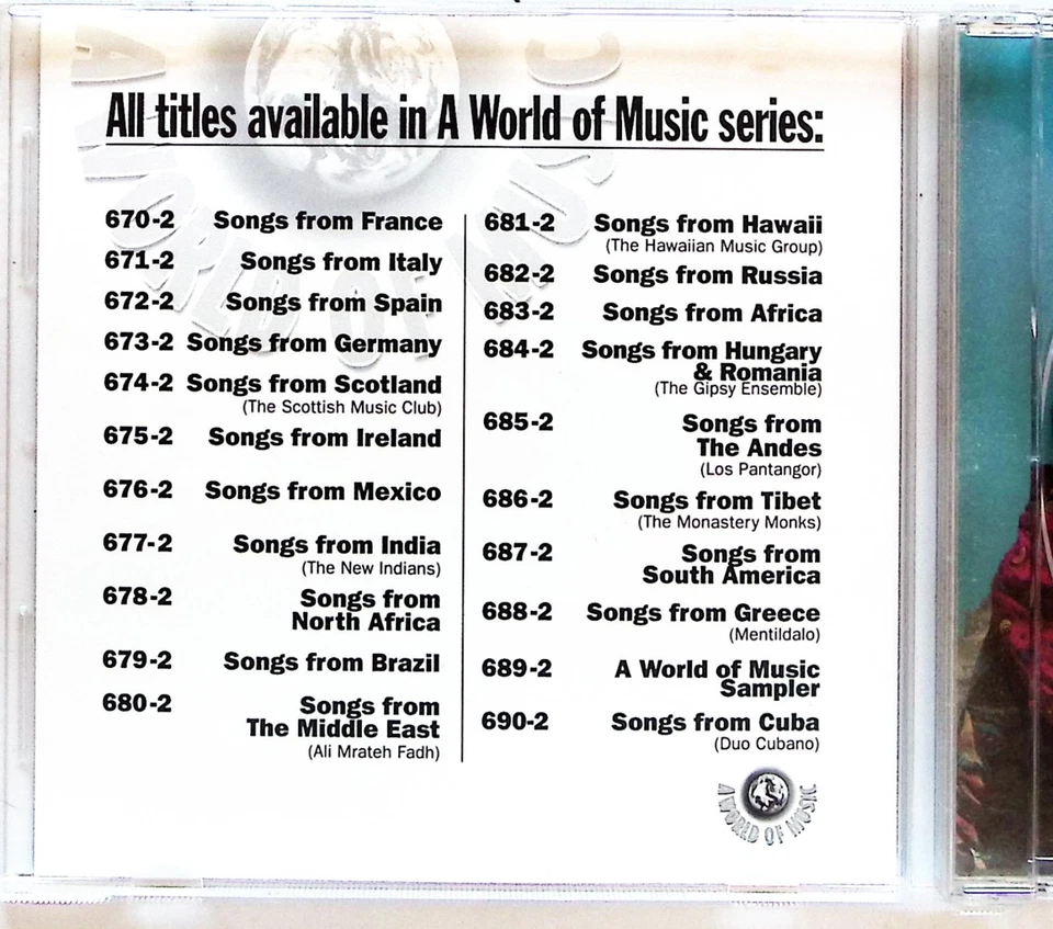 UNKNOWN ARTIST SONGS FROM THE MIDDLE EAST ECLIPSE MUSIC GROUP CD 7887 Foto 3 de 4