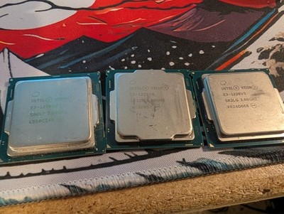 Intel Xeon E3-1220 V5, 1225-v6, 1270 v5 lot of 3 system pulls!!