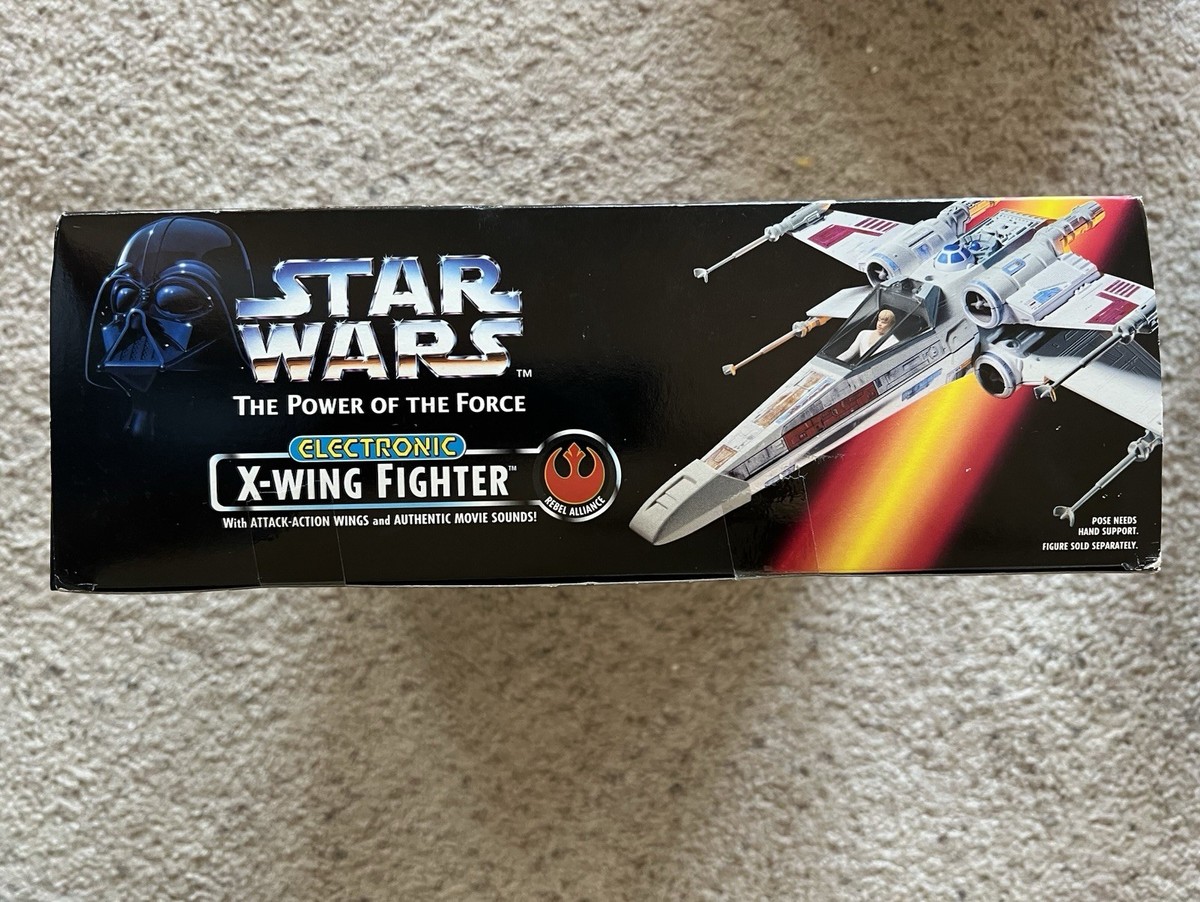 95'STAR WARS“ELECTRONIC X-WING FIGHTER” Kenner Power of The Force Star Wars X-Wing Fighter Jet for
