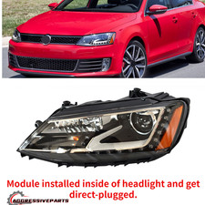 Hid Headlight Assembly For 2015-2018 Vw Jetta Wled Drl Left Driver Side