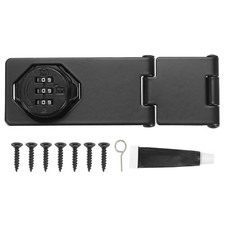 Password Rotary Hasp Locks Black , Tri-fold Keyless Cabinet Lock