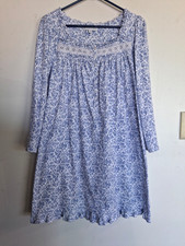 Size S nightgown in blue white, long sleeve by Eileen West Excellent condition