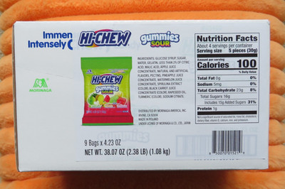 *Candy Hi-Chew Gummies Sour Mix Green Apple Pineapple Watermelon 9 Bags 4.23 OZ*