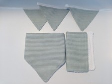 Bib Bunting and Face Wipe Set. Terry Toweling Reverse 100% Cotton, Baby Shower
