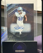 2025 Panini Black Brian Branch Auto Blue Prizm Detroit Lions /50 Autograph