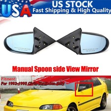 For 1992-1995 Eg 4dr Honda Civic Spoon Side Door Manual Mirrors Black Usa For 1992-1995 Eg 4dr Honda Civic Spoon Side Door Manual Mirrors Black Usa