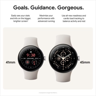 Google - Pixel Watch 3 (45mm) Smartwatch with Porcelain Band Google - Pixel Watch 3 (45mm) Smartwatch with Porcelain Band