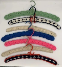 VINTAGE Crochet Knitted Hangers Lot of 7