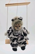 Vintage Clown doll on Swing With Cat Face Doll 5" w swing 9"