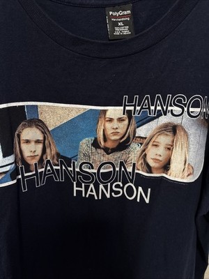 Vintage 90s Hanson Rock Band Concert T-Shirt Adult Size XLBlue