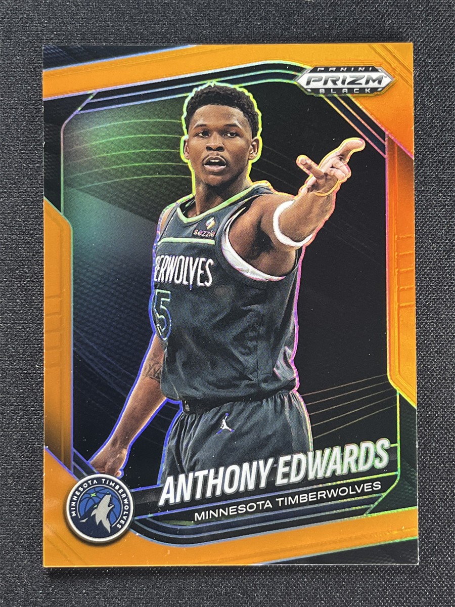 49/49 ≈1/1 ! 2024-25 Panini Prizm Black Anthony Edwards #17 Orange Prizm
