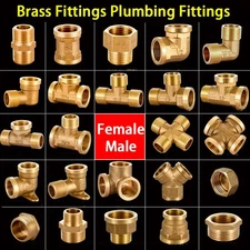 Brass Fittings Female Male Thread BSP Water Pipe Plumbing Fittings Various Types