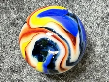 JABO Indian Summer Collectors Marble: Superman Blue Aventurine Swirl. .770