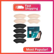 Comfwalk Heel Grip Cushion Pads - 4 Pairs, Self-Adhesive, Shoe Inserts for Loose