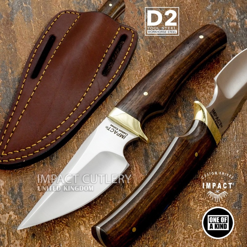 Model # 7736 Custom Full Tang EDC Skinning Knife By Impact Cutlery, D2