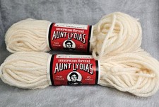 Aunt Lydias 905 Heavy Rug Yarn Natural White Skein Polyester 70 Yd Vtg 2 Skeins