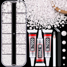 Resin Jelly Rhinestones for Crafting with B7000 Jewelry Glue, 1 Box White Flatba