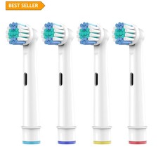 4 Pack Oral B Toothbrush Heads - Extra Soft Dupont Bristles for Gentle Cleaning