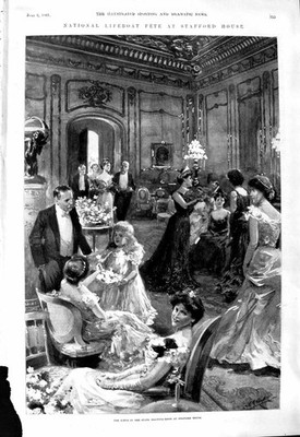 Alte 1901 Szene State Drawing Room Stafford House National Lifeboat Fe Victorian