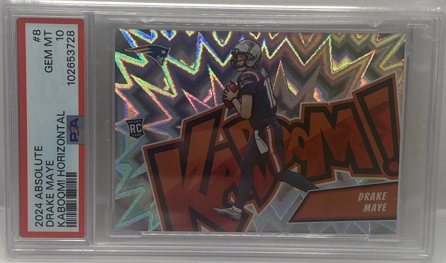 2024 Panini Absolute Drake Maye Kaboom! Horizontal #8 PSA 10 Rookie RC