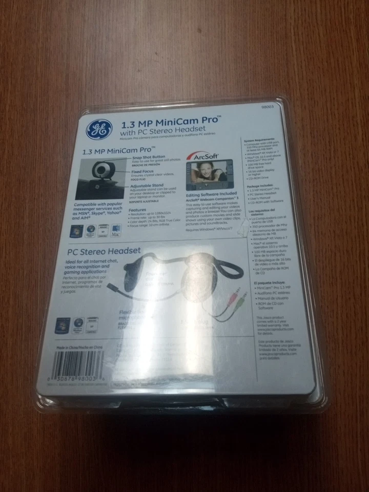 GE 1.3 MP MINICAM PRO con auriculares estéreo PC NUEVOS EN CAJA Foto 3 de 3