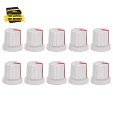 10Pcs 6Mm Shaft Hole Knob for Speaker Effect Pedal Amplifier White Potentiometer