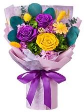 Flowers for Delivery Prime Forever Flowers Preserved Roses Bouquets Purple Fl...