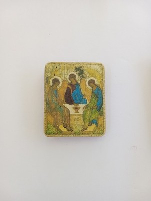 Orthodox Christian Miniature  of the Holy Trinity | Handmade Wooden Icon