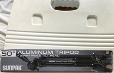 Sunpak TravelSmart 50/Black 50in Aluminum Tripod Pan/Tilt 360 Flip Lock 4.4lb