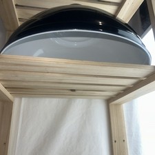 Metal pendant light shade industrial style lamp Shade Glossy Black 30 Cms Dia