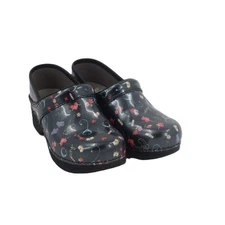 Dansko LT Clogs Women's Black Medical Nurse Shoes Print Size 37