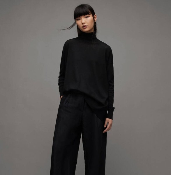 Women AllSaints Sweater Black Wool 34 / XS / 42 #4X1A