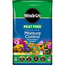 Miracle Gro PEAT FREE Premium Moisture Control Compost 40 Litres Brown 0.33 per litre