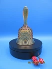 Vintage Hobnail Bell Amber with Zipper Edge Handle 5.5" Tall by 3.5" Wide