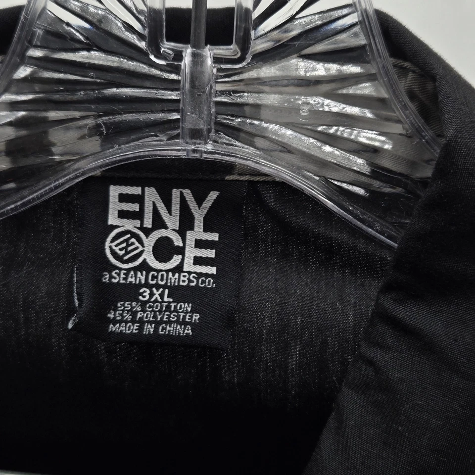 Camisa Enyce Para Hombres 3XL Negra Gris Camuflada Con Botones Manga Larga Urbana Ropa de Calle Foto 2 de 4