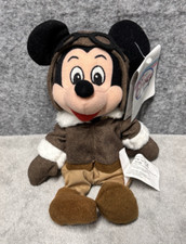 Disney Store - Pilot Mickey Mouse - Captain Aviation Flight Bean Bag Plush NWT