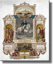 George Washington Picture Made on Stretched Canvas Wall Art Decor Ready to Hang!