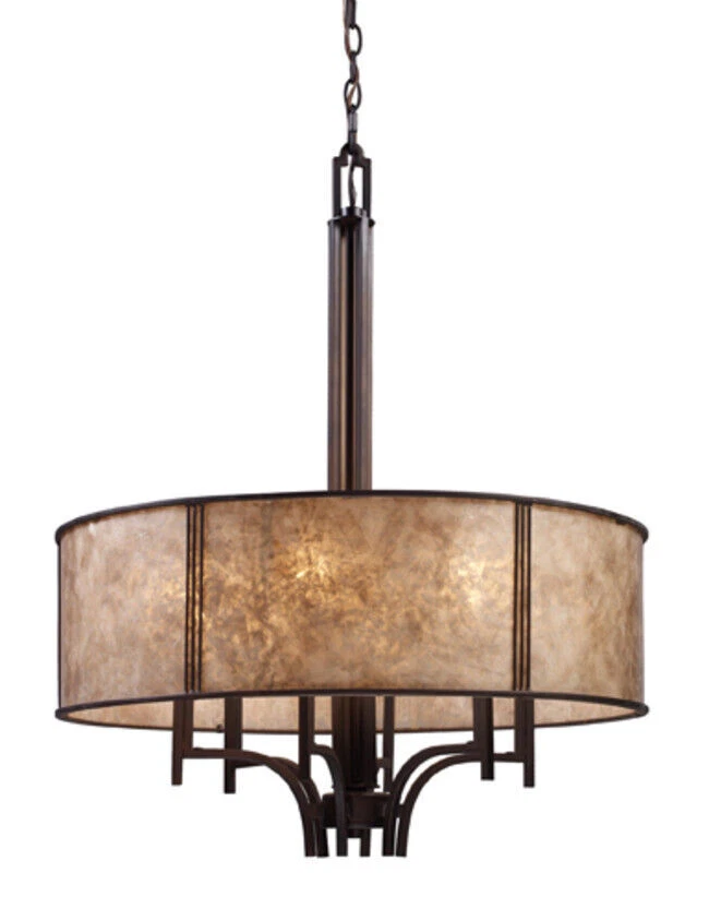 Elk Lighting 15034 6 Bronze Barringer 6 Light Drum Chandelier eBay