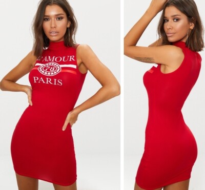 Lamour Red Sleeveless Bodycon Dress by PRETTYLITTLETHING