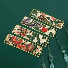 Metal Book Clip Brass Bookmark Hollow Bookmark Chinese Style Painted Bookmark