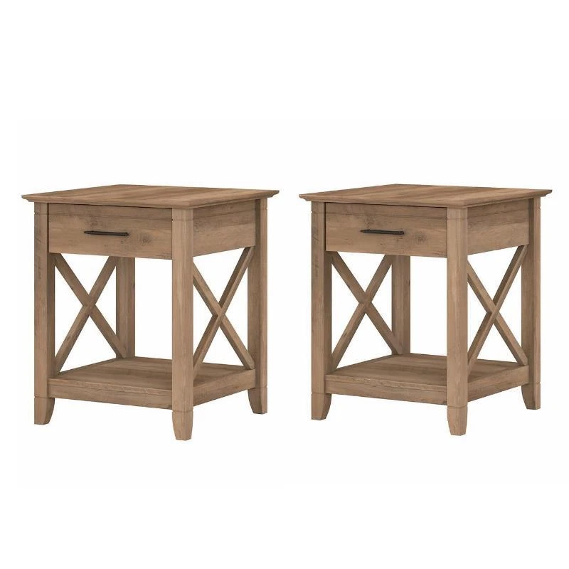 Reclaimed wood end table set deals