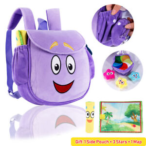 Nueva Mochila De Peluche Dora The Explorer Purpura Con Map Estrellas Ninos Nina Regalo De Navidad Ebay