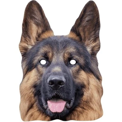 FUNKYBUNKY German Shepherd Alsatian Celebrity Card Face Mask - Ready To Wear - Fancy Dress